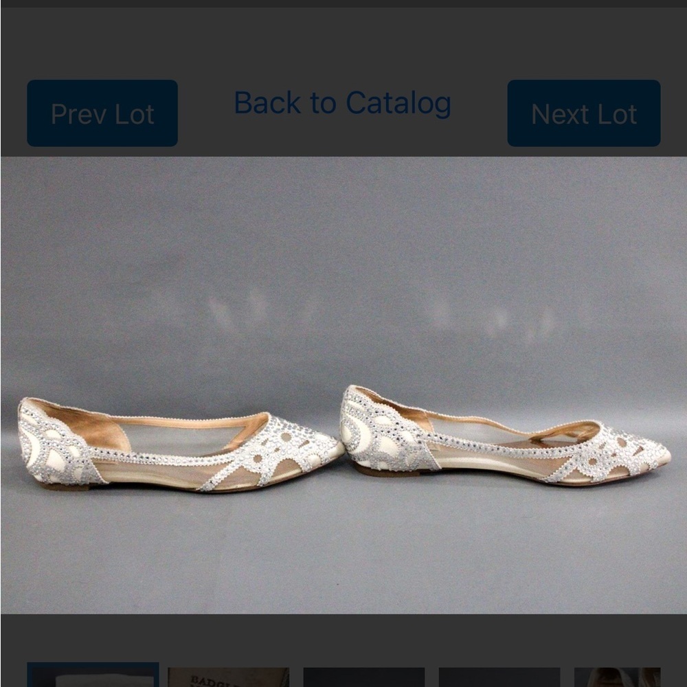 Badgley Mischka Silver Mesh Flats - Picture 4 of 7